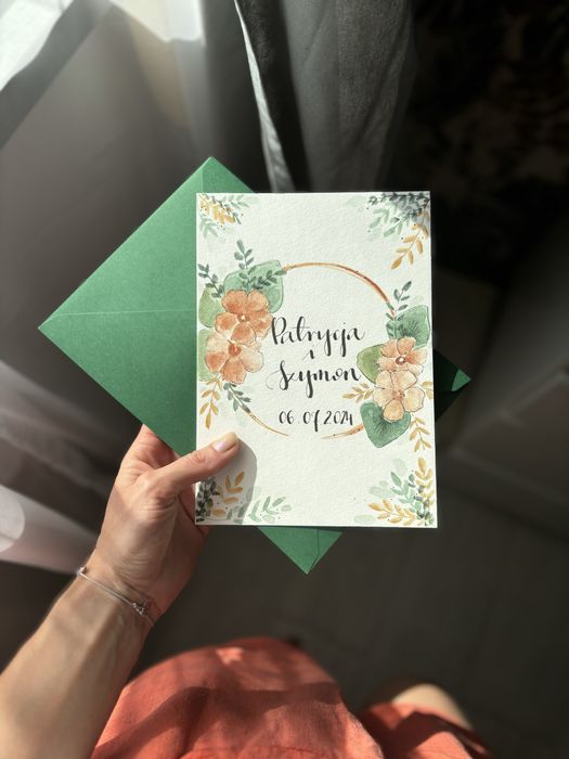 Ręcznie malowane kartki slubne