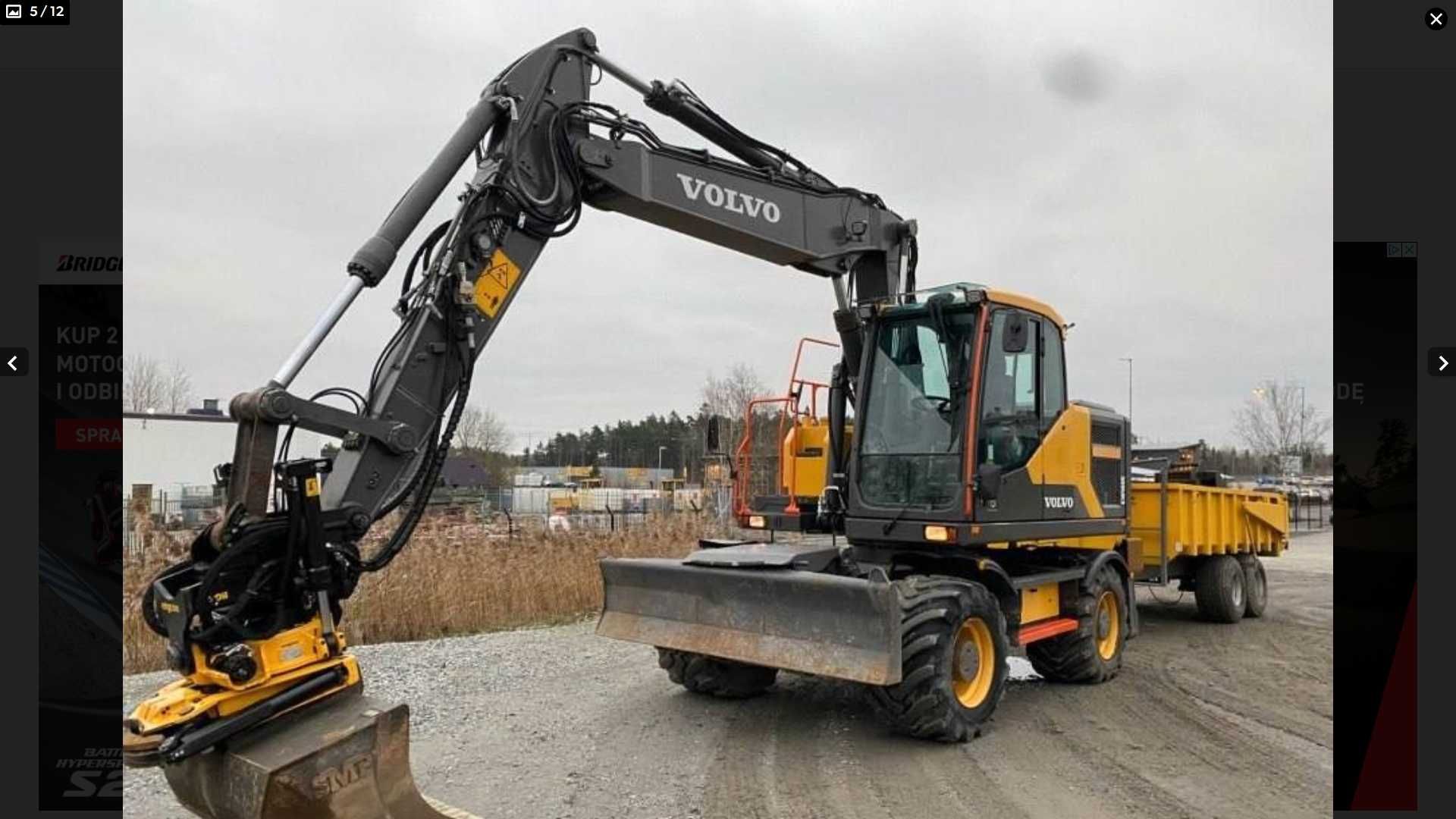 Usługi wynajem koparka kołowa Volvo EW 160E z przyczepa samowyładowczą