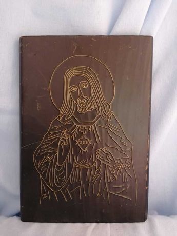 Drewniany obrazek z motywem Jezusa