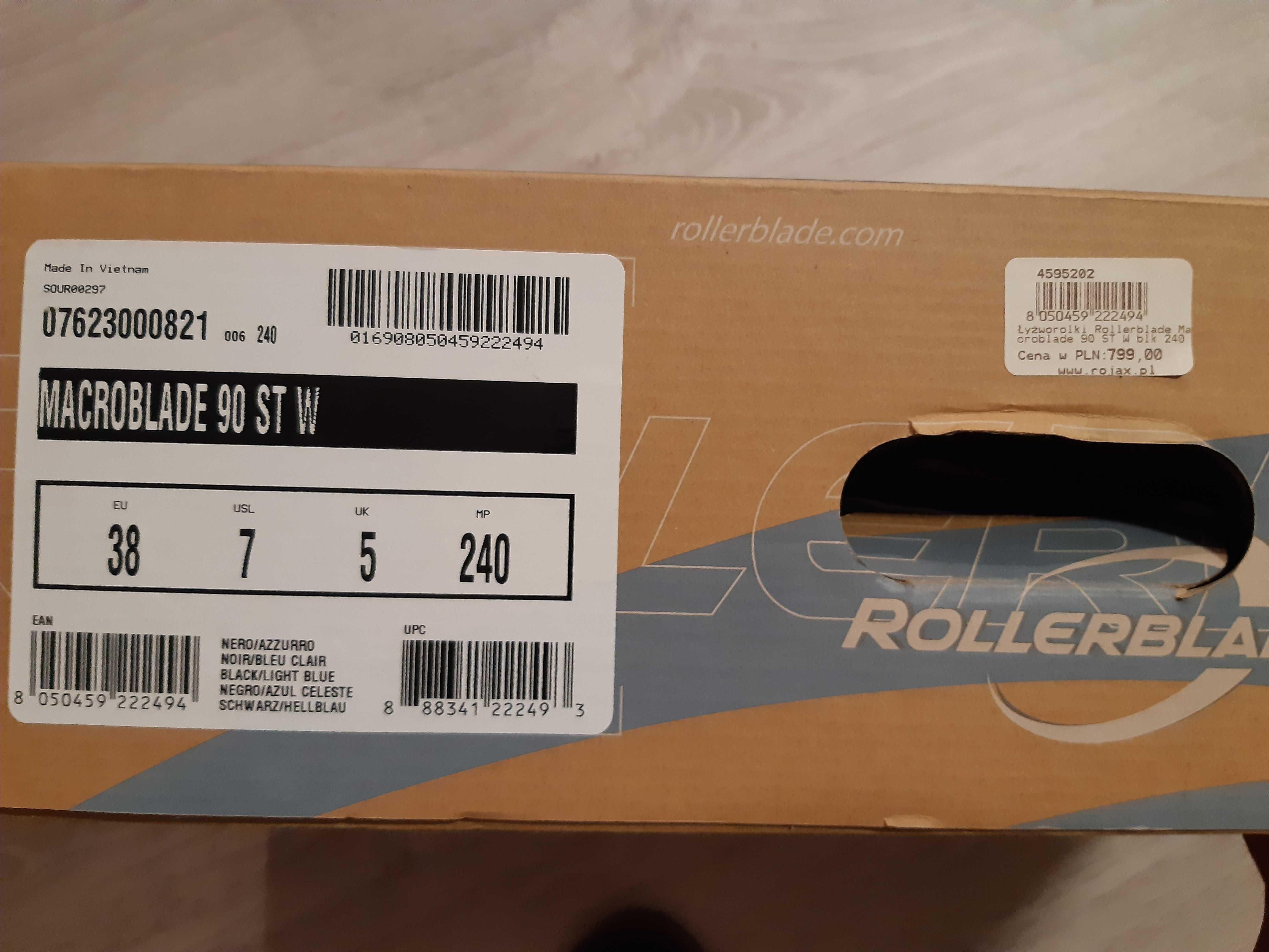 Rolki Rollerblade Macroblade 90 ST W - jak nowe, rozmiar 38