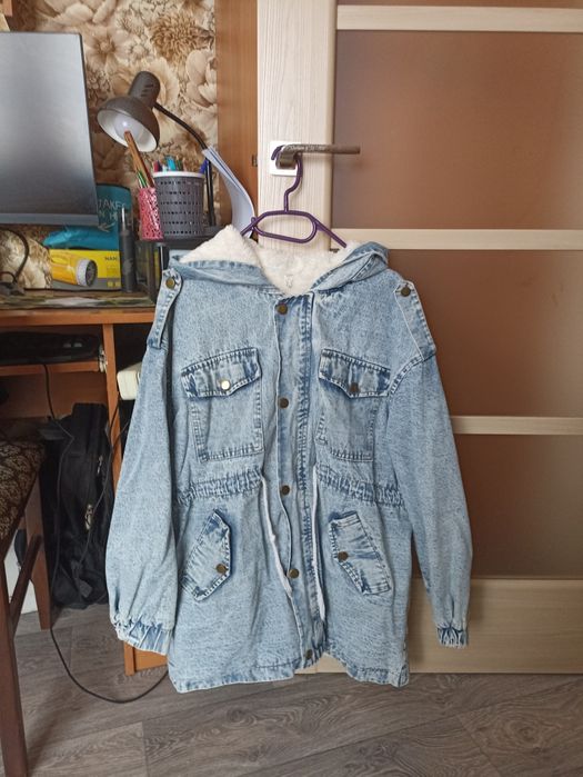 Джинсова куртка зимова р.XL