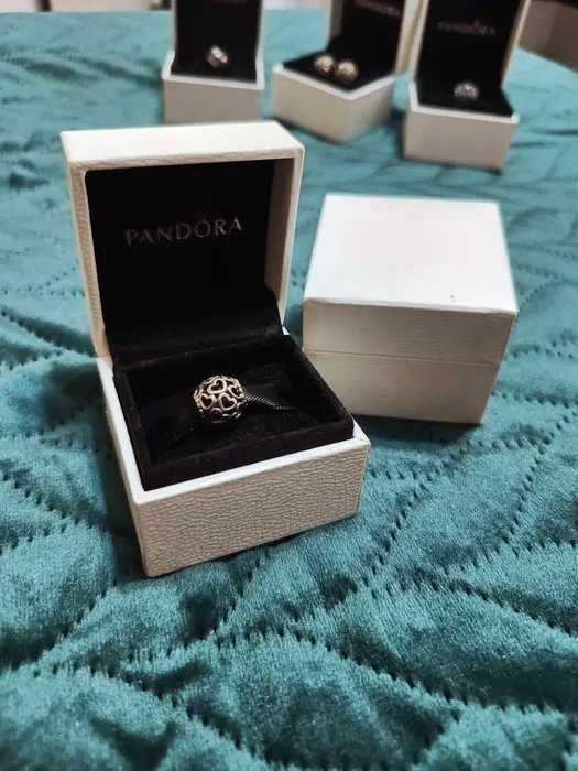 Charms Ażurowe Serduszka PANDORA + pudełko, torebka PREZENTOWA