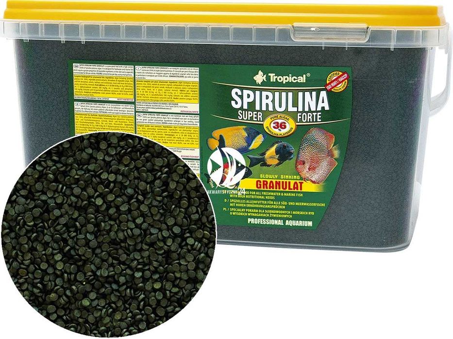 Granulat Tropical spirulina super forte 36% na litry pokarm dla rybek