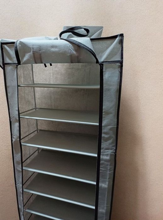 Mobilny wysoki organizer na buty 9 poziomowy 155 cm szafa garderoba
