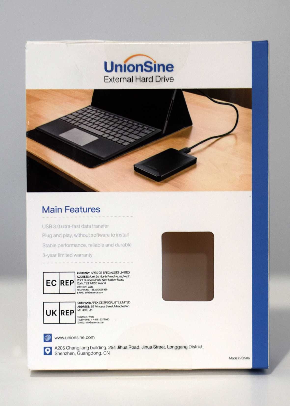 Зовнішній жорсткий диск UnionSine 500Gb USB 3.0 для ПК/MacOS/PS4/XBox