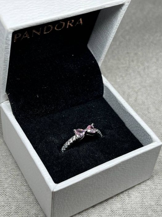 ЗНИЖКА Кільце Pandora стиль | Рожевий бантик | Кольцо пандора