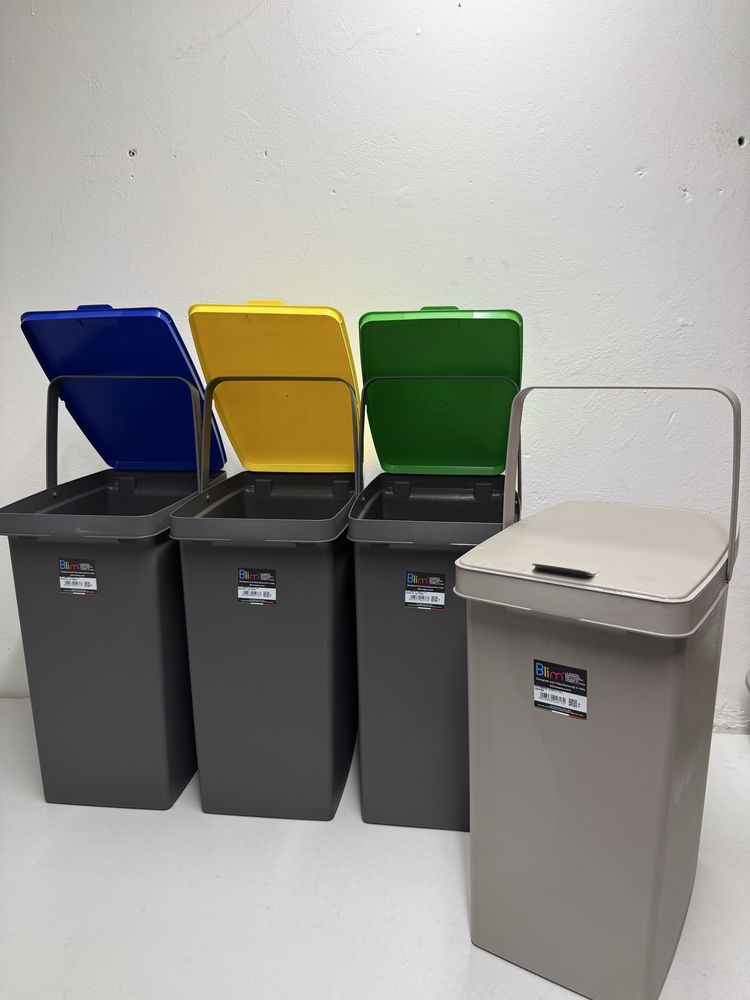 Kosze do segregacji 3 sztuki szkło papier plastik