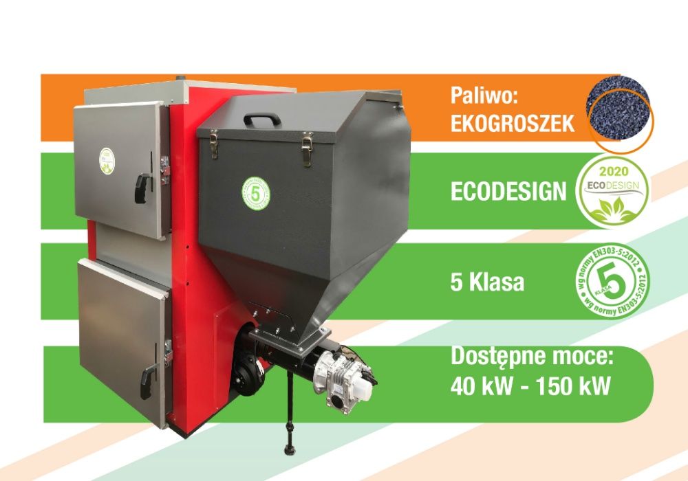Kocioł 5 Klasy - Ekogroszek 100 kW - certyfikat ECODESIGN