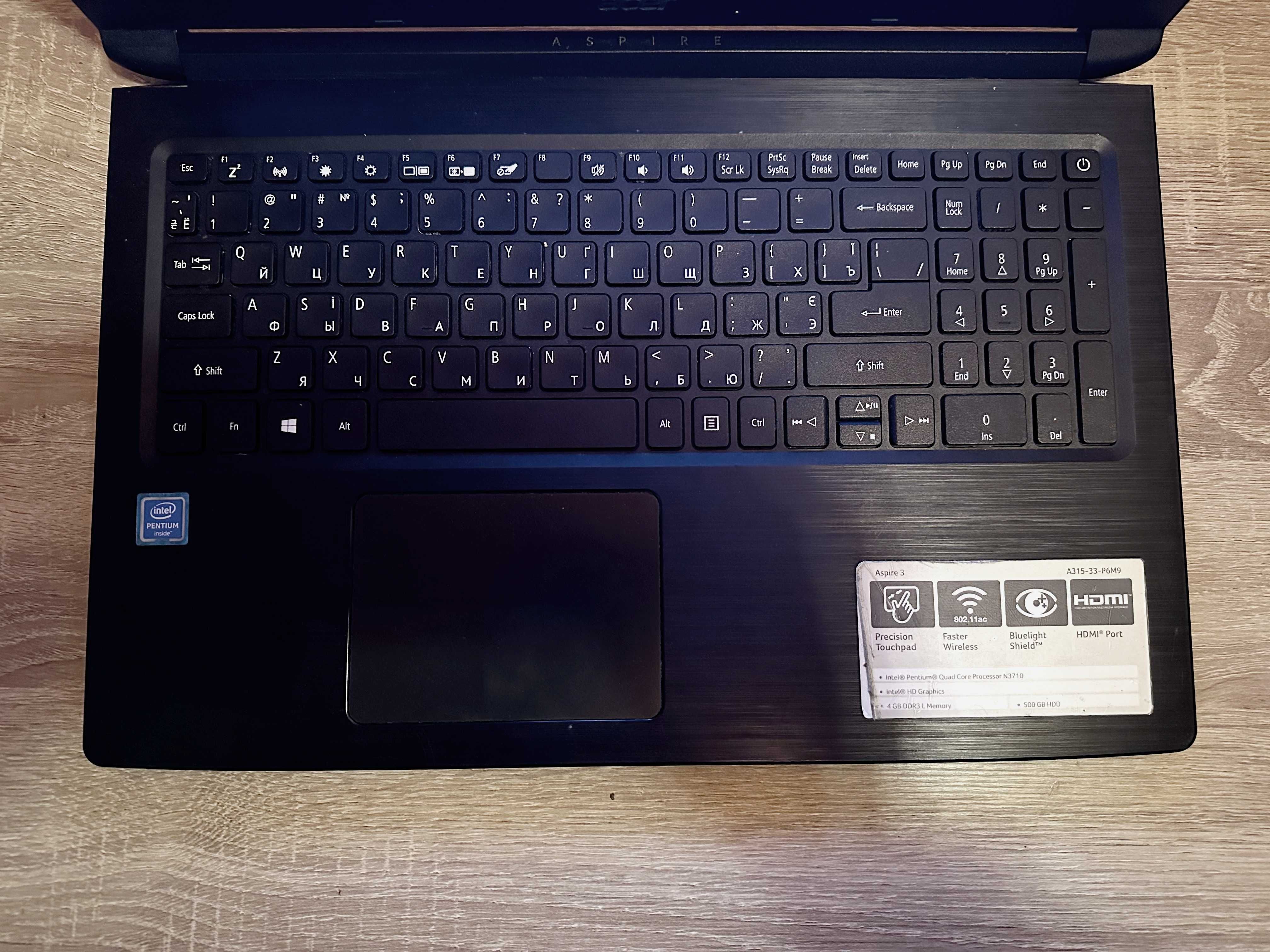 Хороший Ноутбук Acer Aspire 3 intel 4 ядерный A315-33-p6m9
