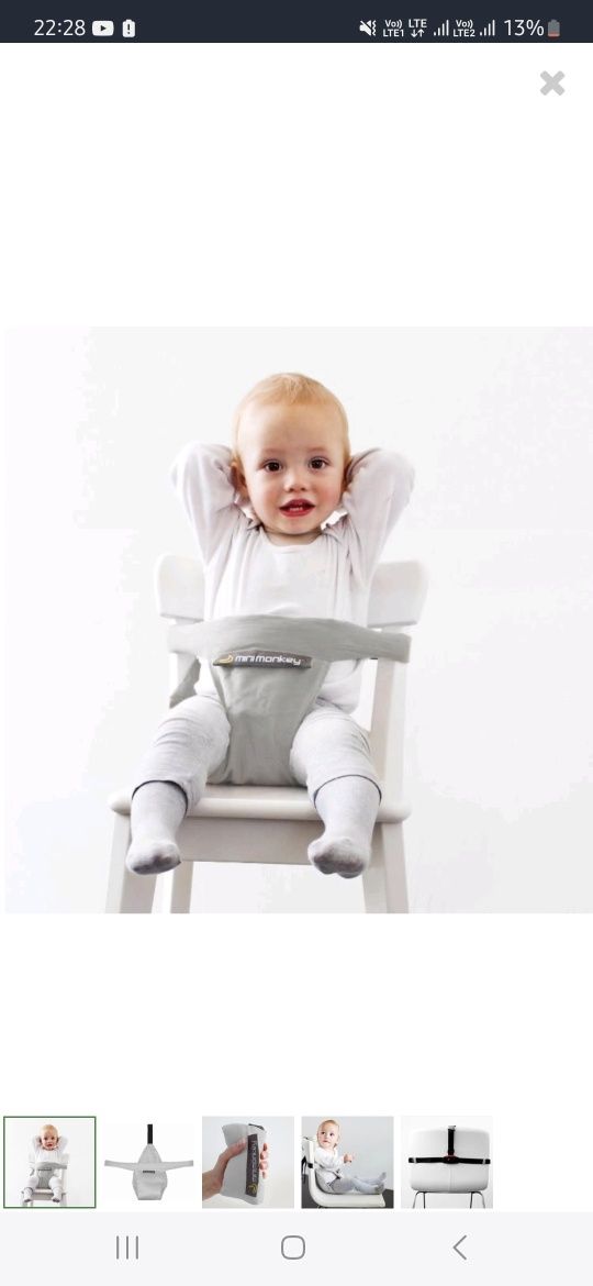 Minimonkey szelki do krzesełka dla niemowlaka