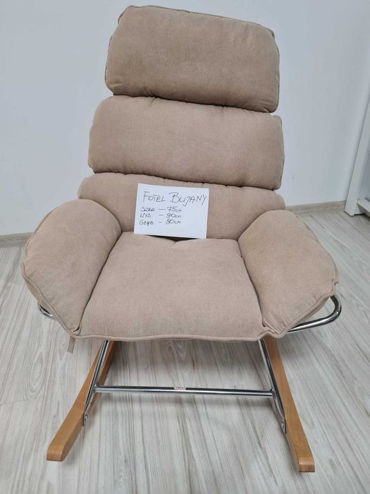 Fotel bujany beżowy