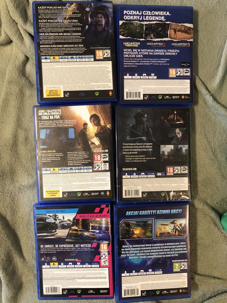 Gry na ps4 ucharted nfs heat tlou last of us II ratchet i clank gra pl