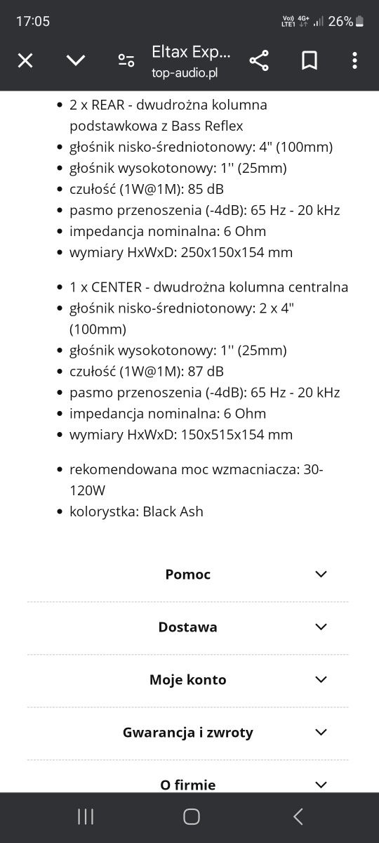 Kolumny surround Eltax