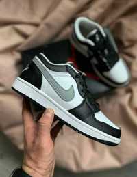 Чоловічі кросівки Nike Jordan 1 шкіра чорні сірі червоні найк джоран