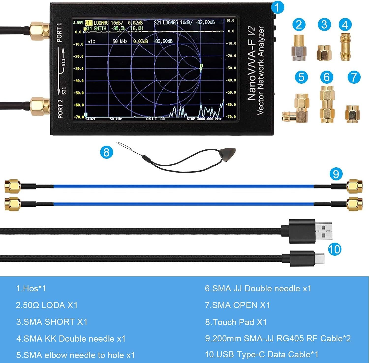 NanoVNA-F V2 Antenna Analyzer, 4.3 Inch NanoVNA V2 Vector Network