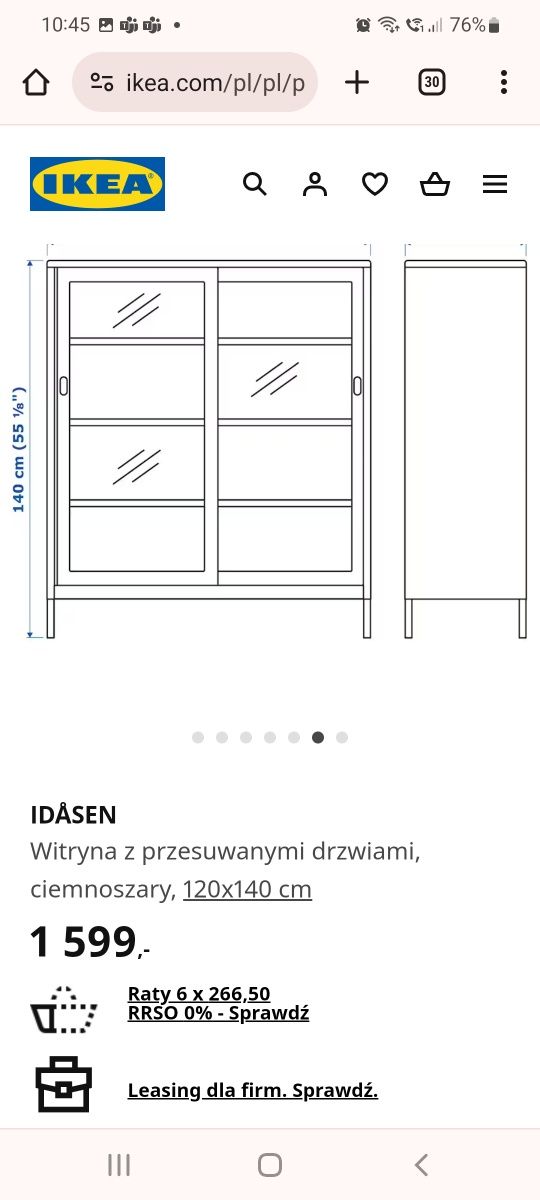 Witryna IKEA 120x140 cm