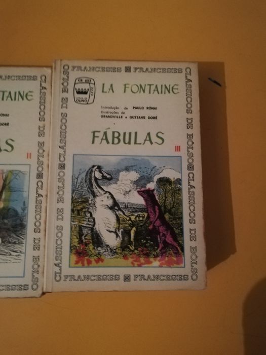 3 livros Fábulas La Fontaine