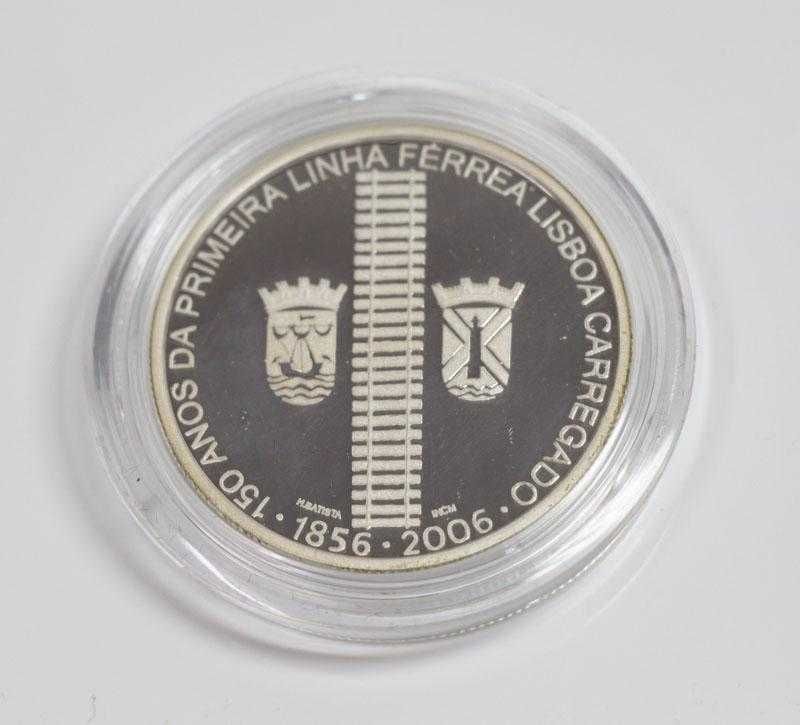 Moeda 2.5 € Prata Proof 150 anos da 1ª Linha Férrea em Portugal - 2006