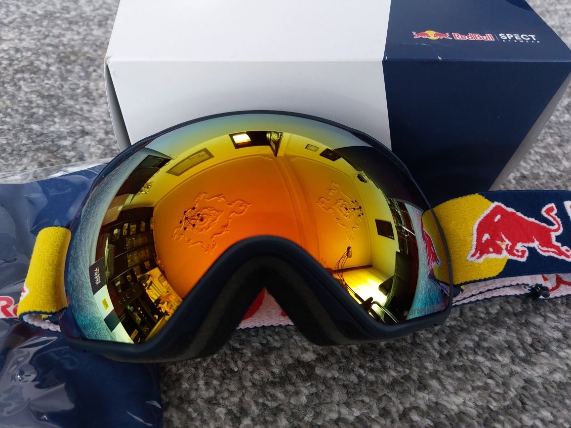 Red Bull Alley Oop Red Snow Gogle Narciarskie Snowboard UV AntiFog