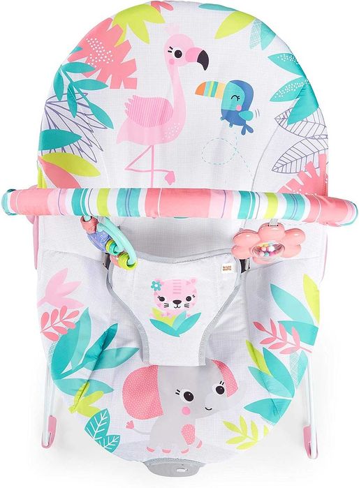 Leżaczek Bright Starts Flaming  z wibracjami pałąk z zabawkami 0m+