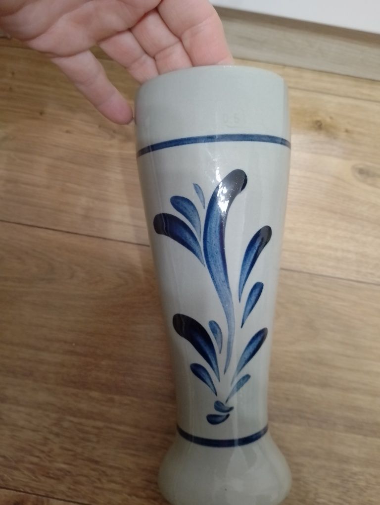 Stary wazon kufel  ceramiczny   malowany Niemiecki