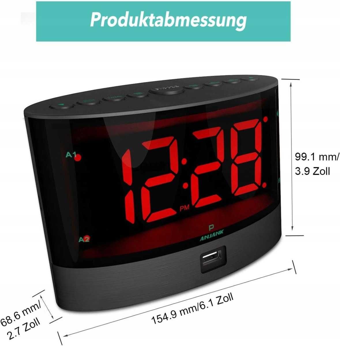 Nowy budzik / zegar / alarm / cyfrowy / LED / ANJANK !A1250!
