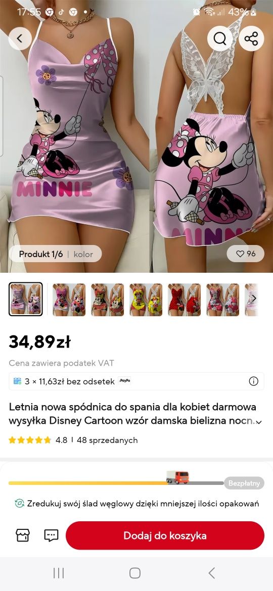 Piżama satynowa xs/s