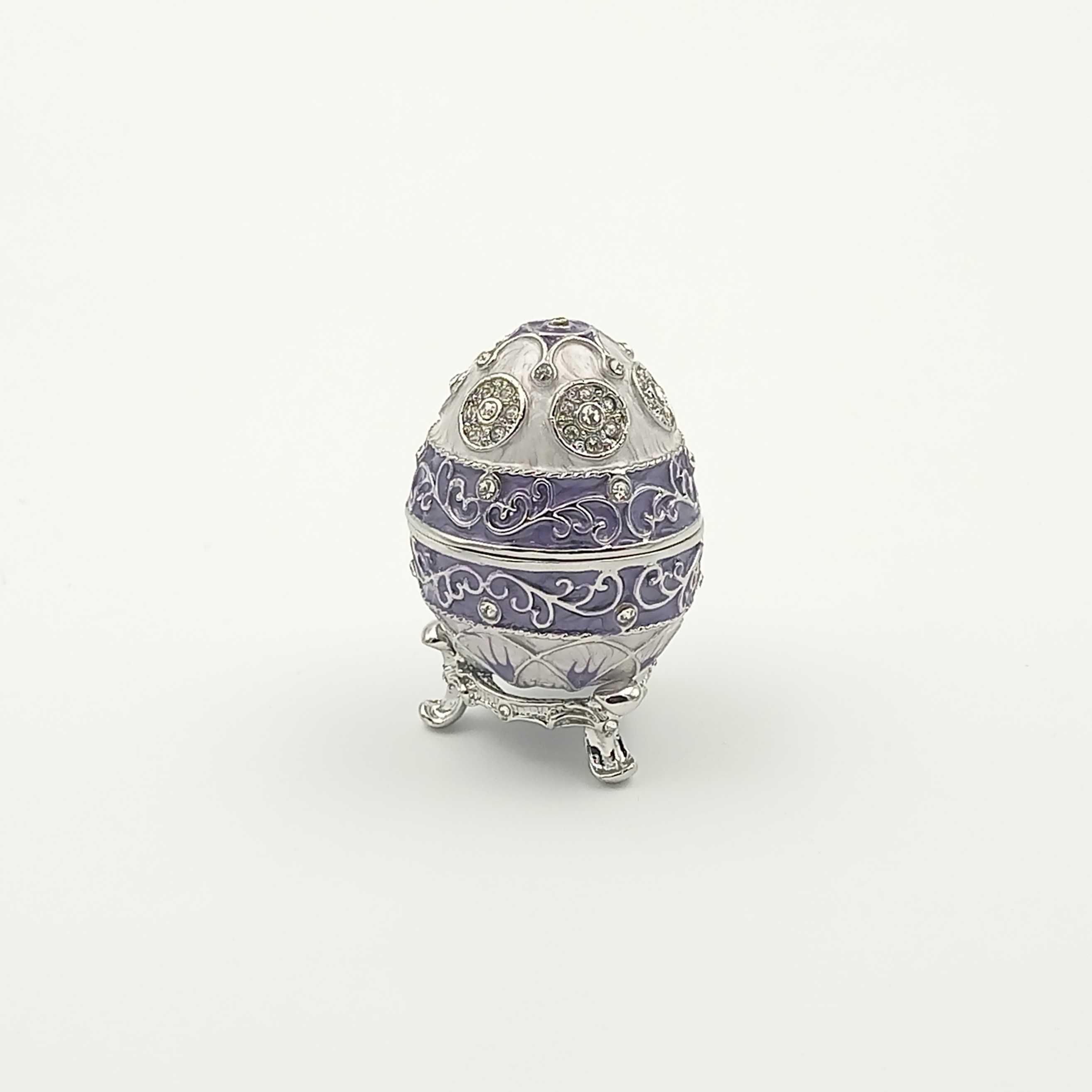 Jajko jajo faberge pojemniki szkatułka fioletowe styl arbeska