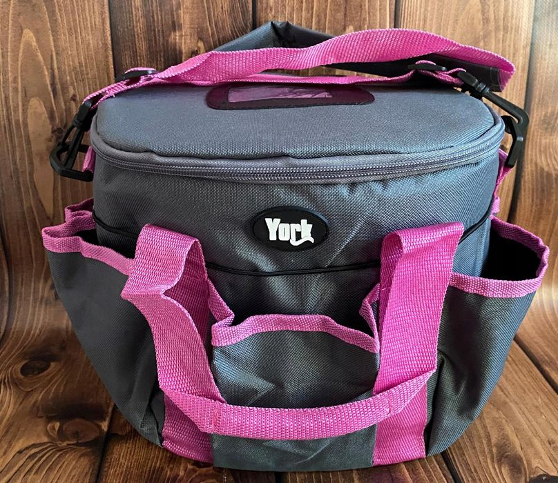 Torba szaro-różowa + zestaw szczotek dla KONIA KONI różowych