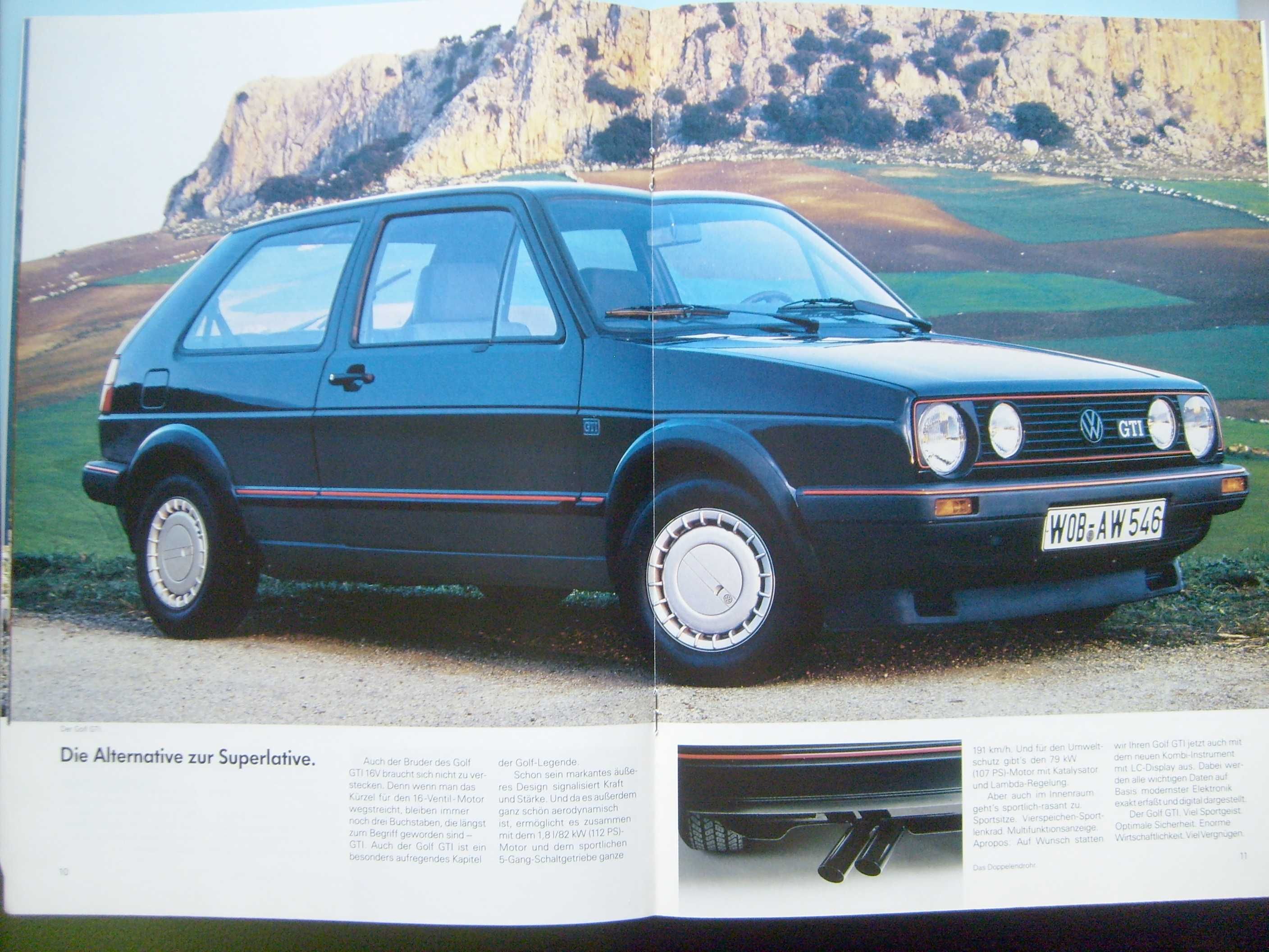 VW Volkswagen Golf Mk2 GTI / GTI 16V prospekt 1986 rok, 26 stron, BDB-