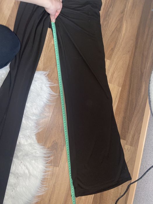 Dzwony szerokie spodnie brązowe brąz na gumce S