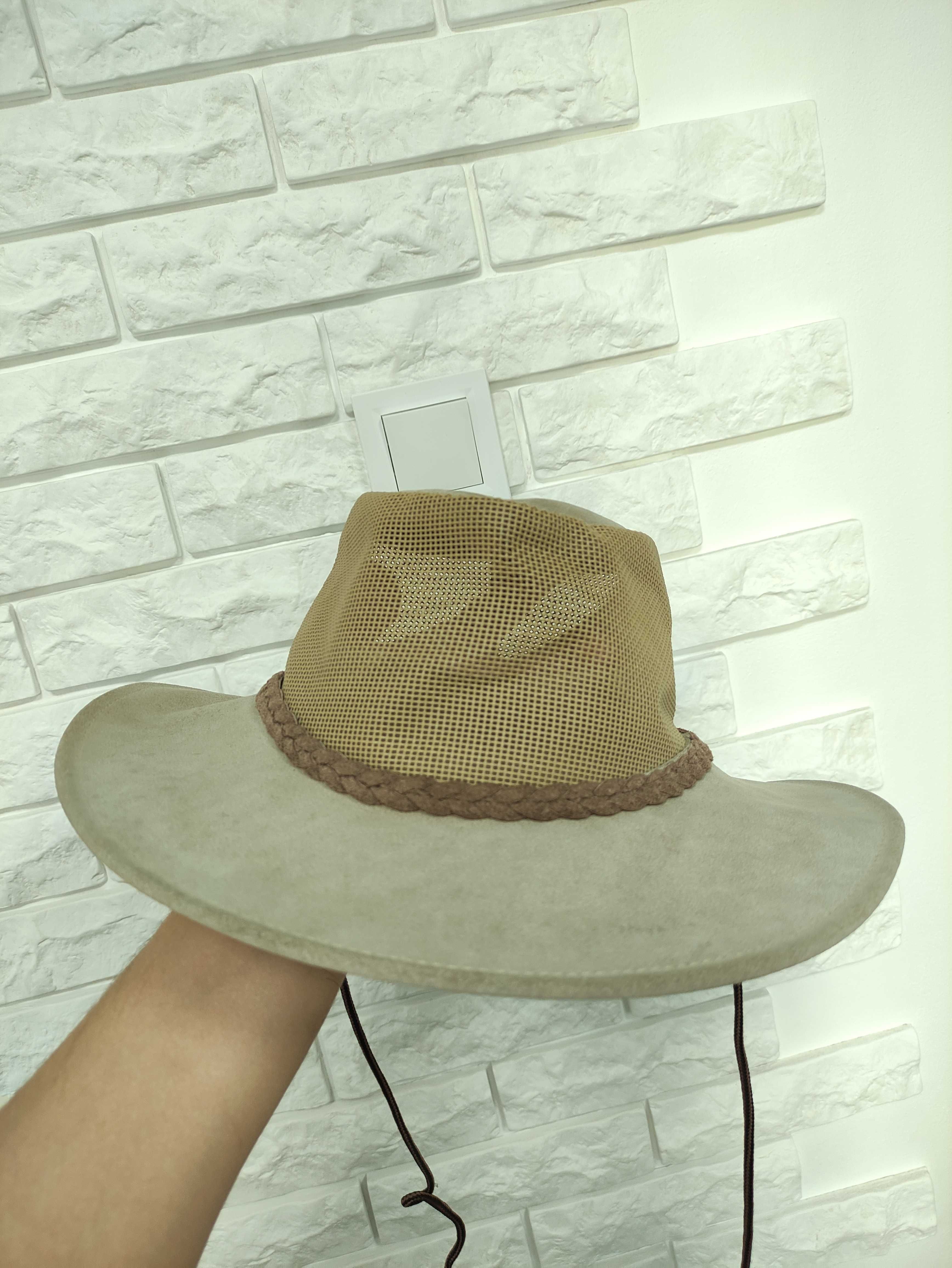 Kakadu р. S малий шкіряний ковбойський капелюх сірий замшевий літній