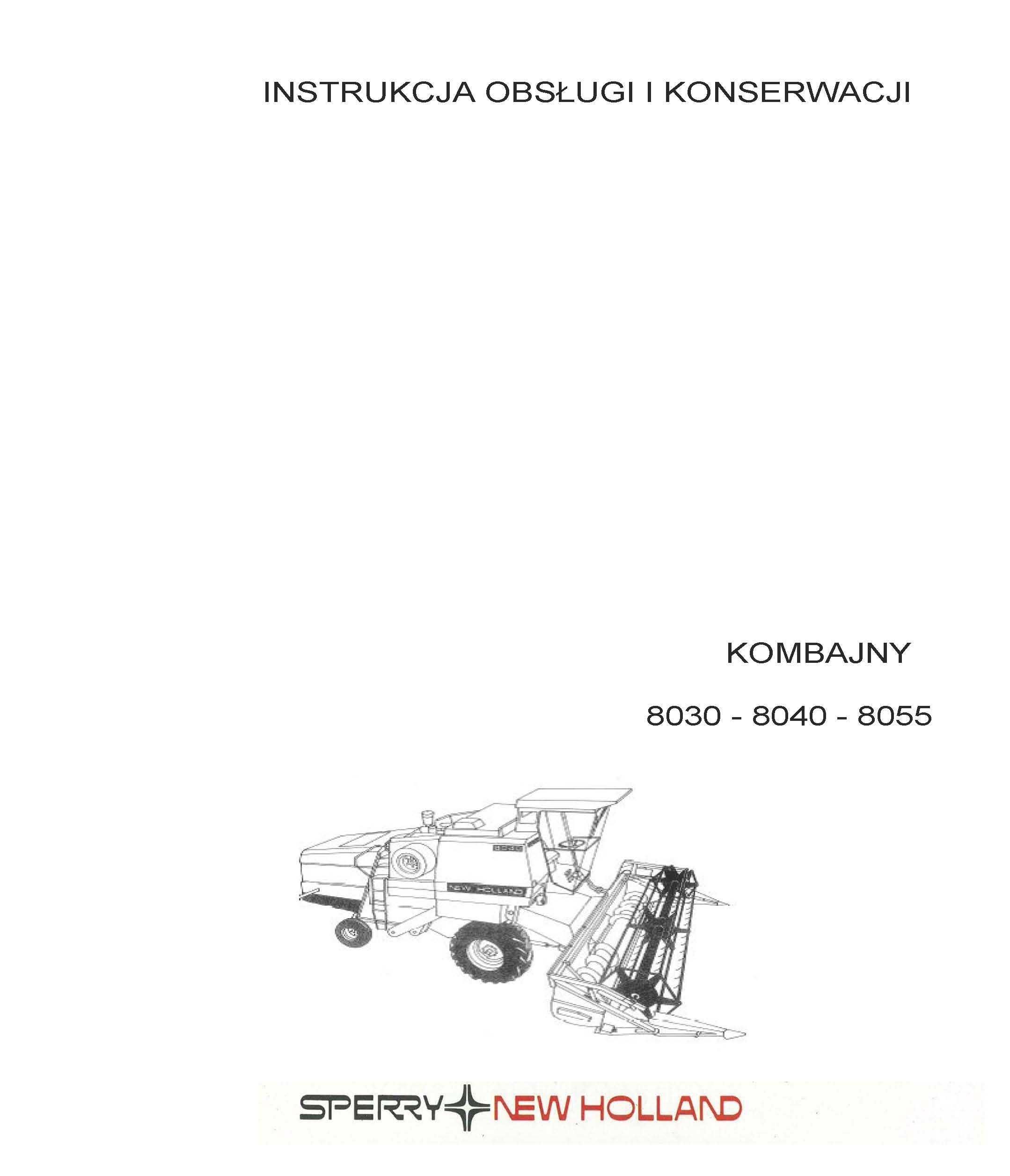 New Holland  NH 8040 Instrukcja obsługi Clayson