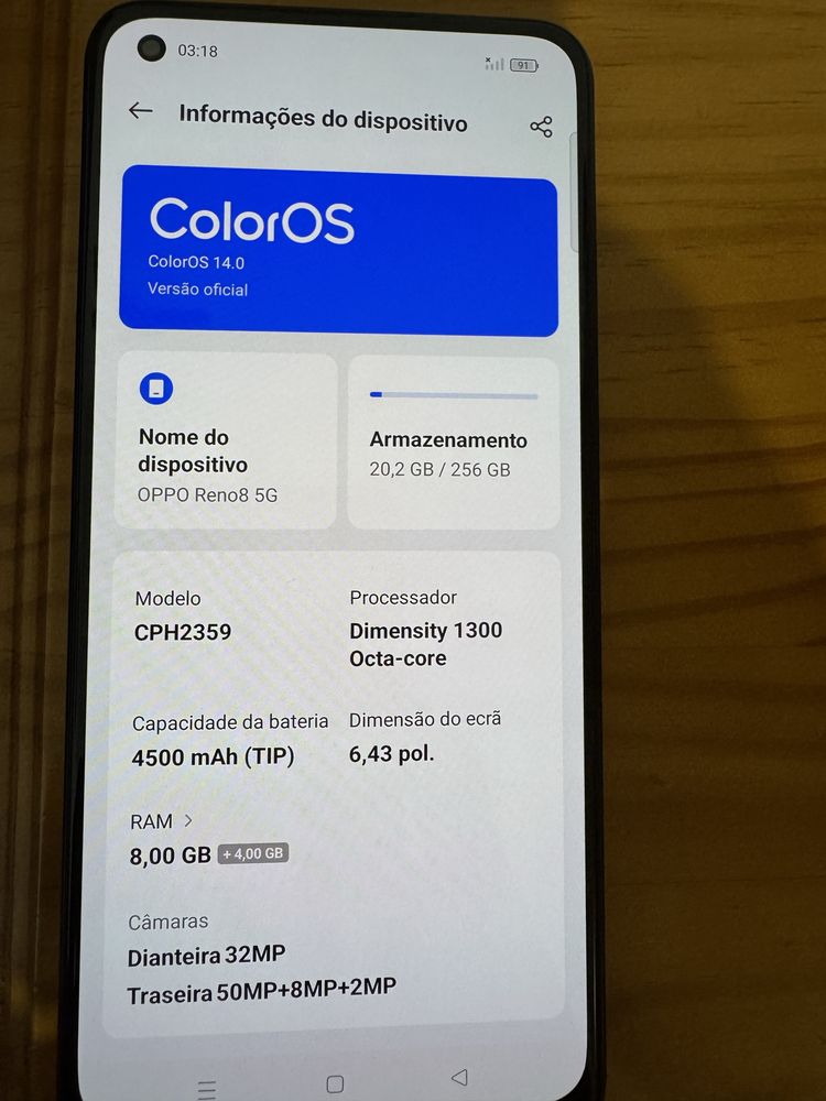 Oppo reno 8 5G 256GB