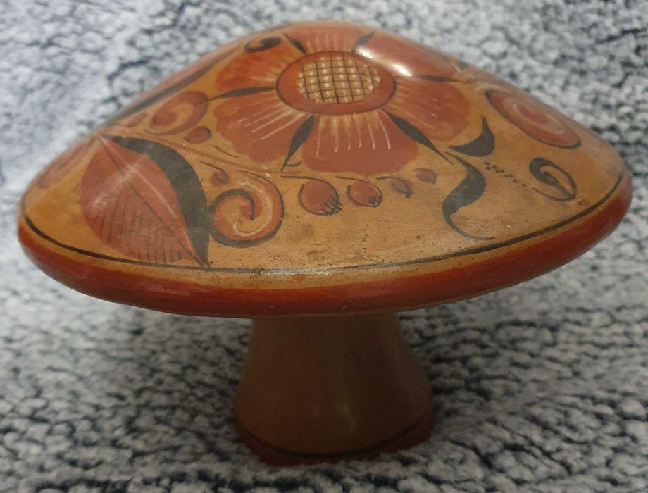 Magnífico Cogumelo decorativo com bela pintura - México