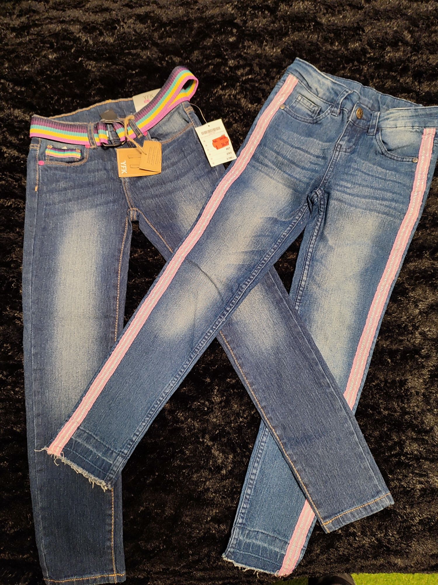 16. Śliczne spodnie jeans 2szt NOWE r.134