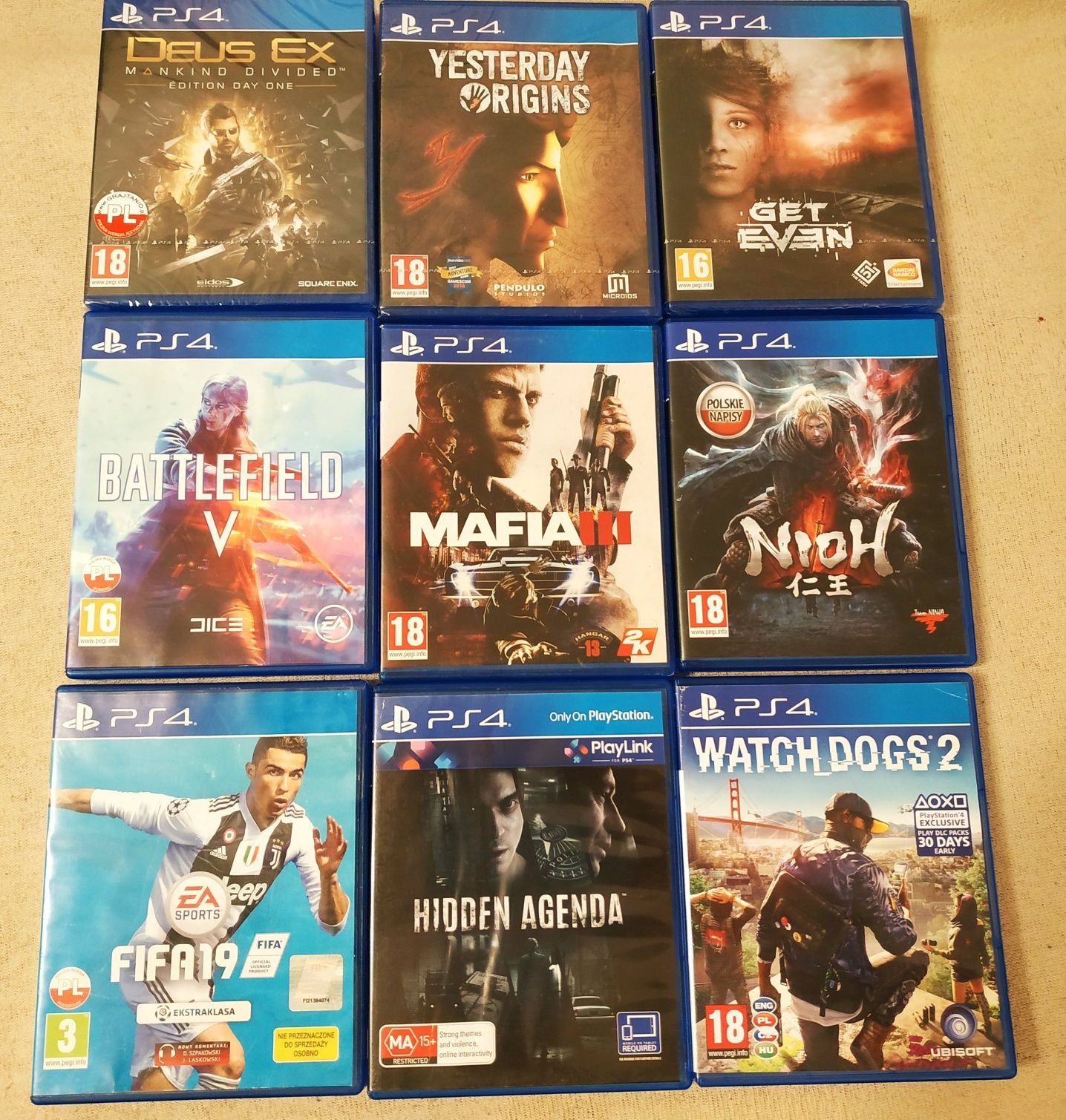 Gra PS4, Mafia 3, Watch Dogs, Nioh, Battlefield 5, Ukryty plan, FIFA..