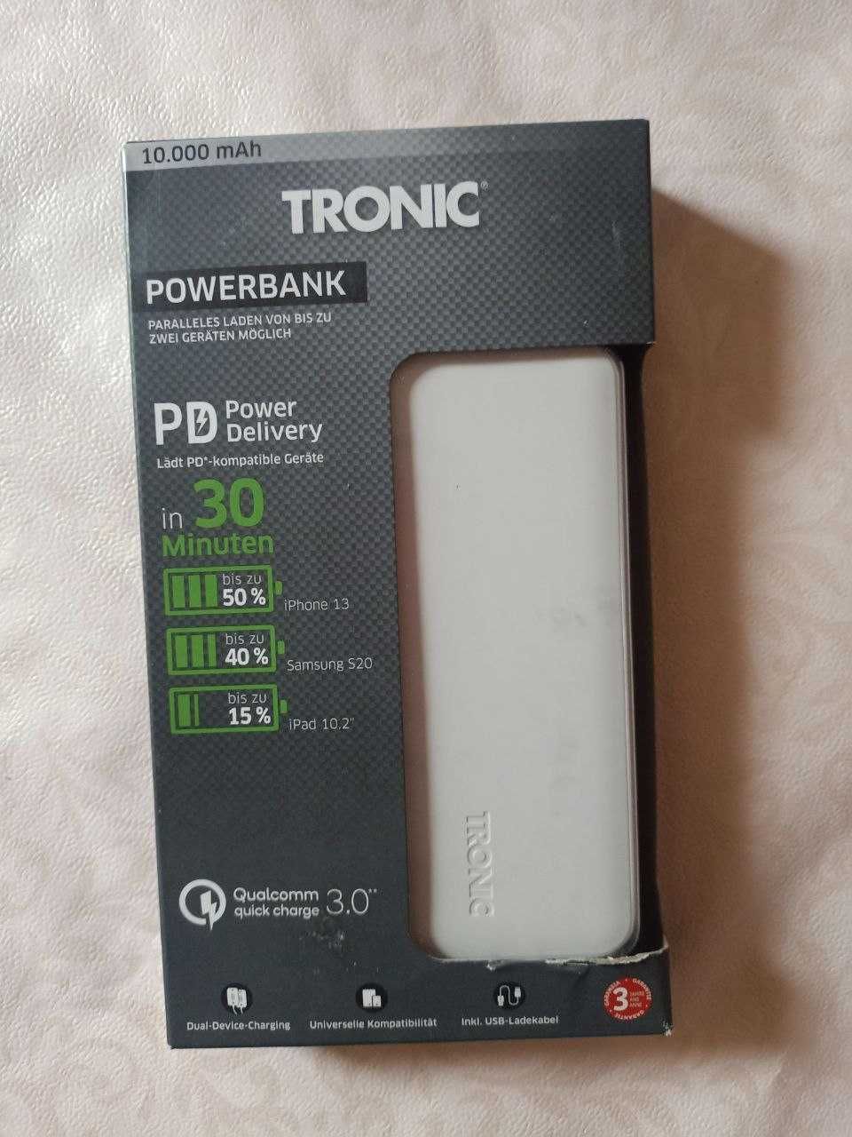 Повербанк TRONIC Powerbank, 10 000 mAh Білий