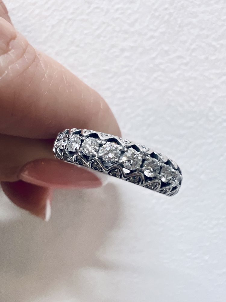 Оригинальное золотое кольцо с бриллиантами 0,41ct белое золото 585 пр