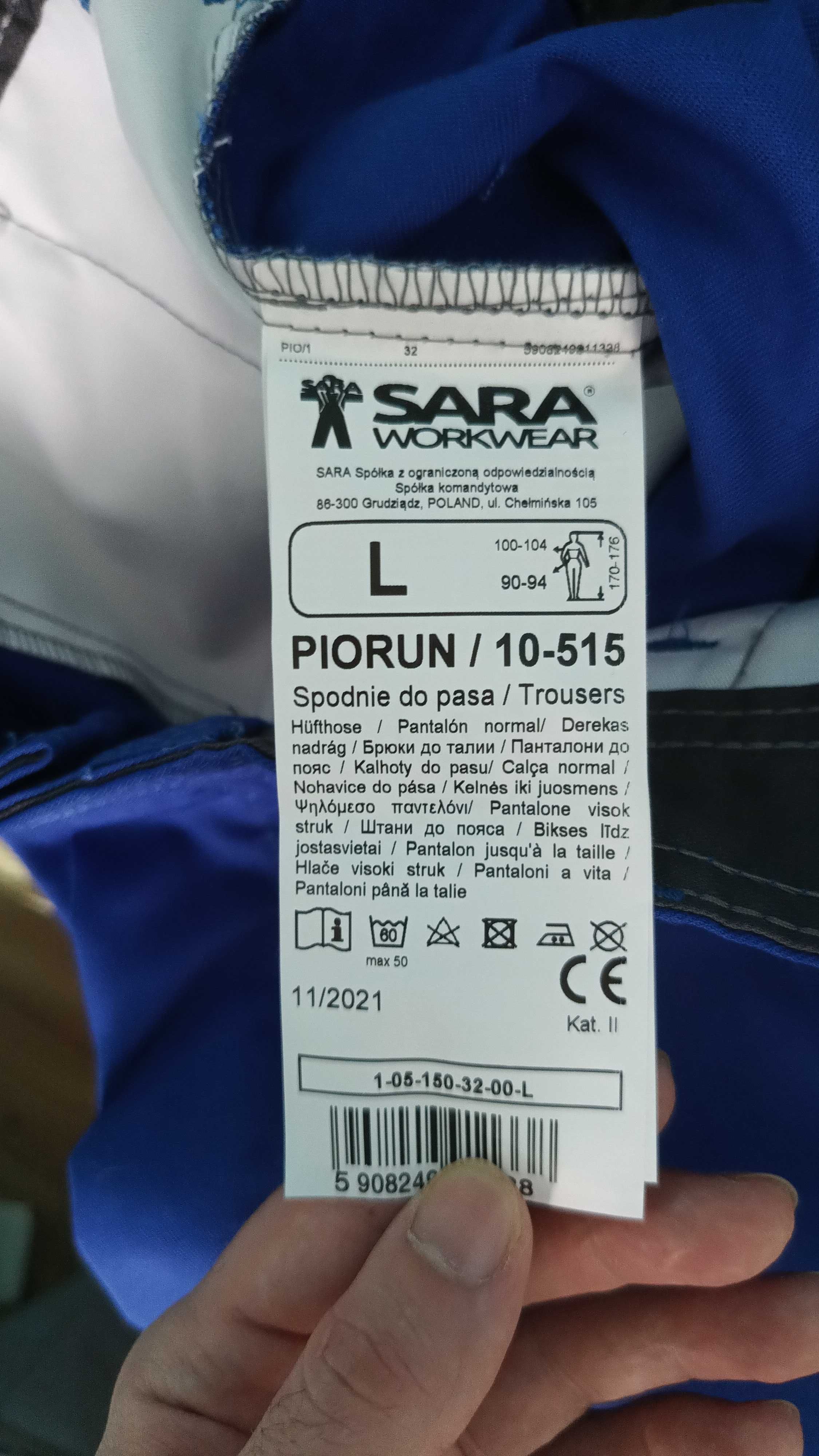 Spodnie robocze Sara Workwear roz. L