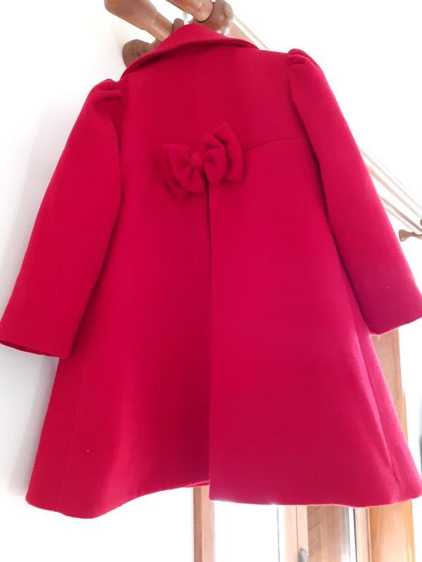 Casaco menina vermelho algodão