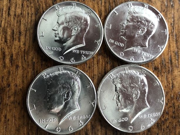Usa 50 centów 1964 half dollar  srebro x 4 sztuki