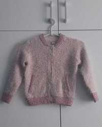 Sweter sweterek różowy dla dziewczynki 98