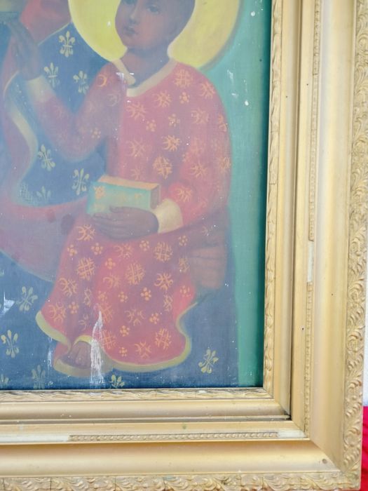 Stary duzy obraz olejny – Matka Boska Częstochowska