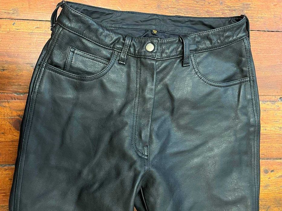 Жіночі мотоштани з натуральної шкіри