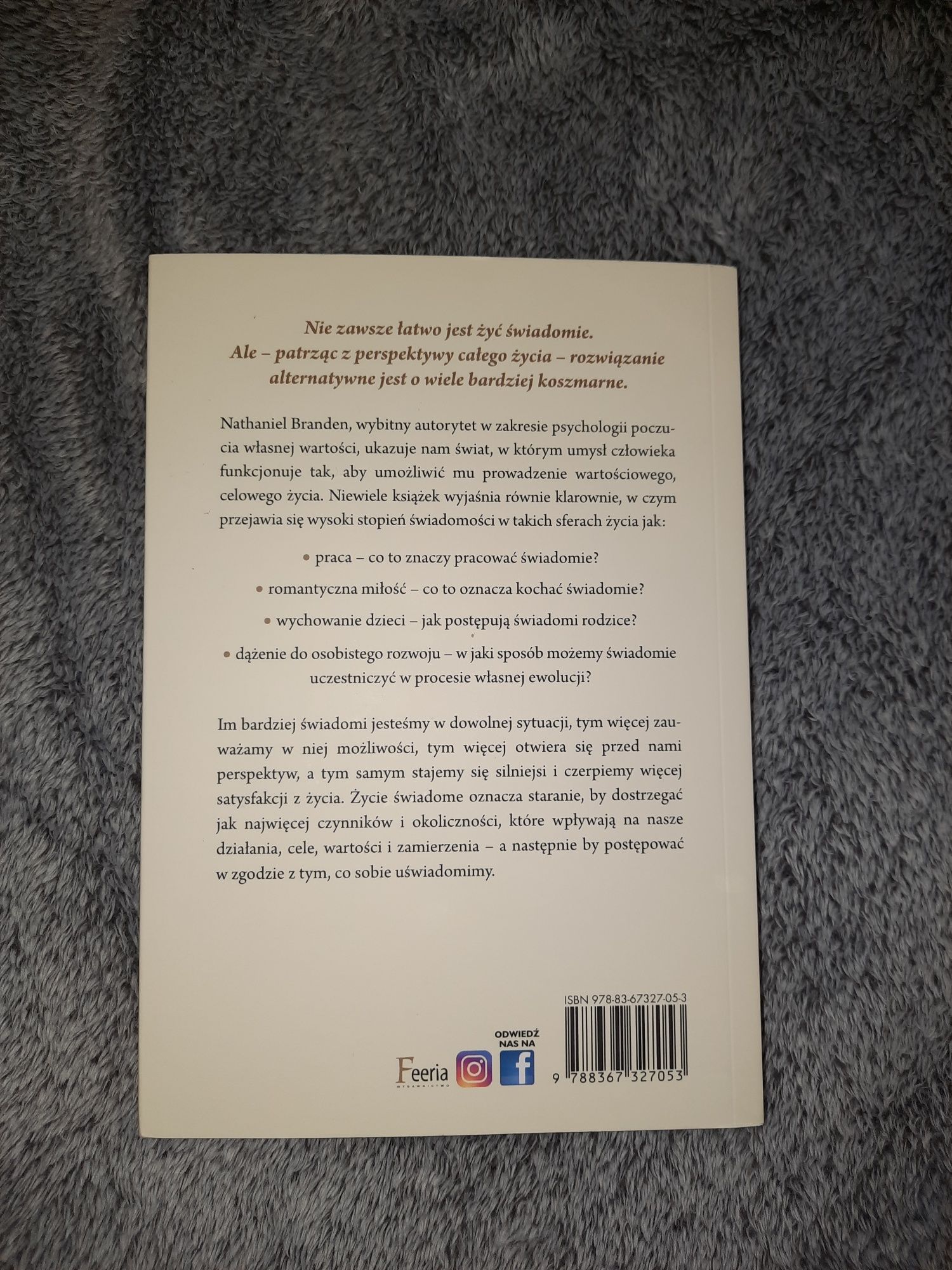Książka "Sztuka świadomego życia" Nathaniel Branden Psychologia