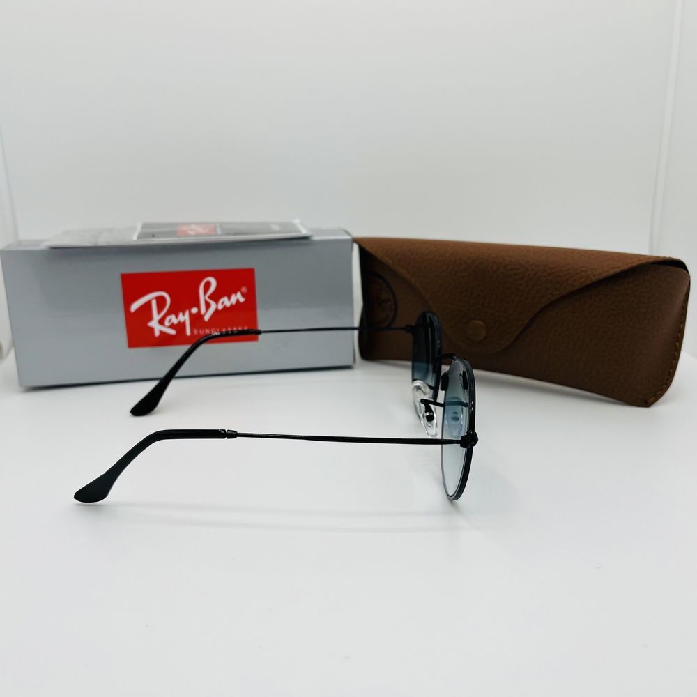 Круглые очки Ray Ban Round Metal 3447 Blue Grade 50 стекло Уценка-Брак