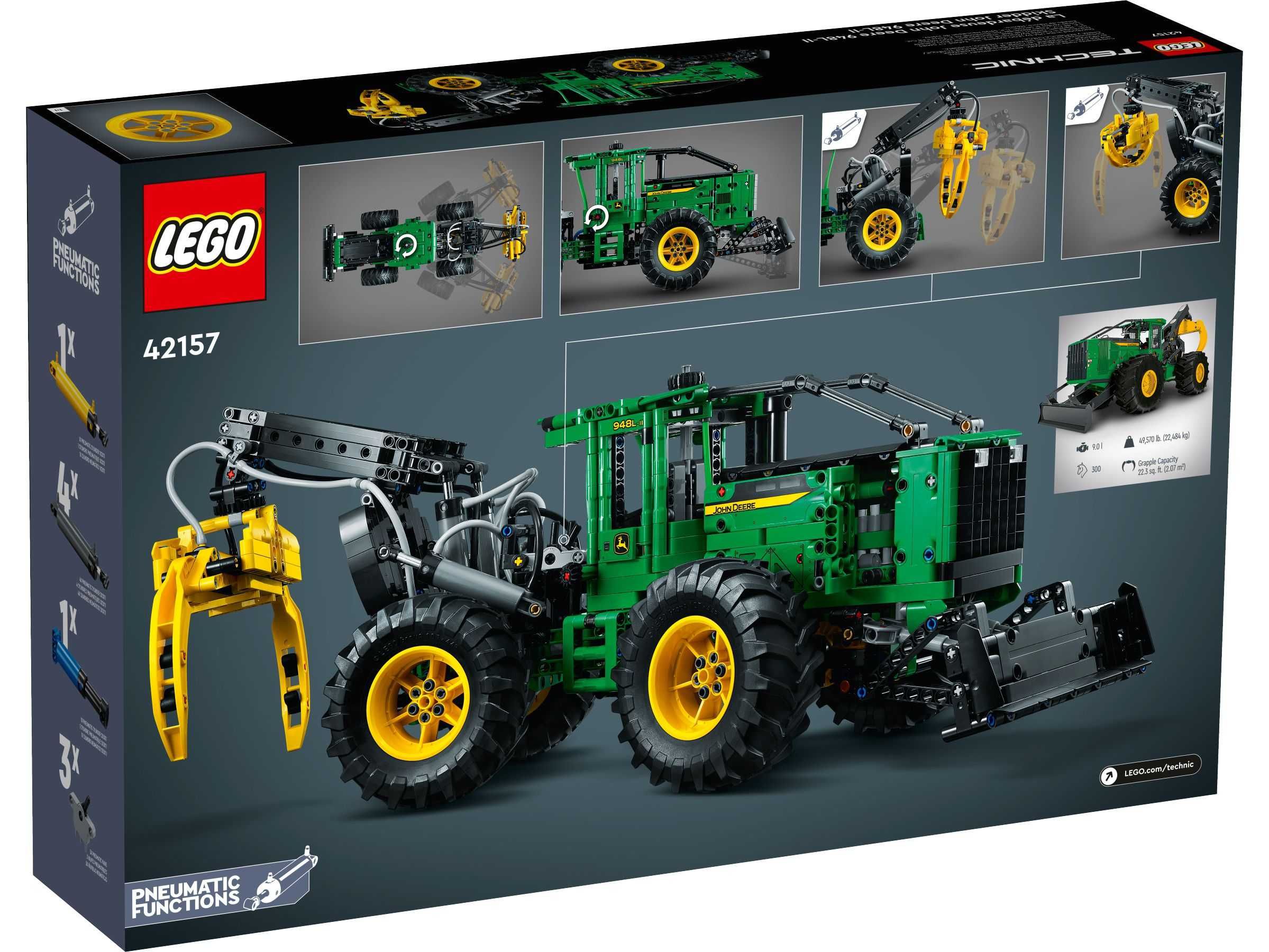 LEGO 42157 John Deere, ciągnik zrywkowy, nowy, oryginał, zaplombowany