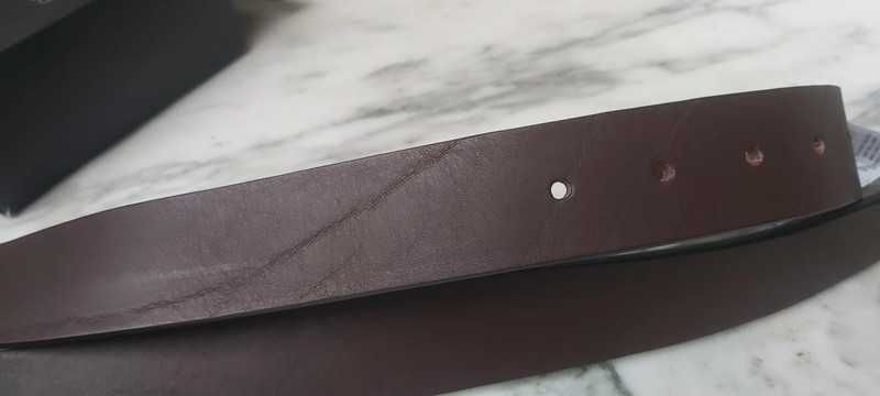 Nowy pasek GUESS 100% Skóra skorzany M 95cm brązowy wada t042 męski