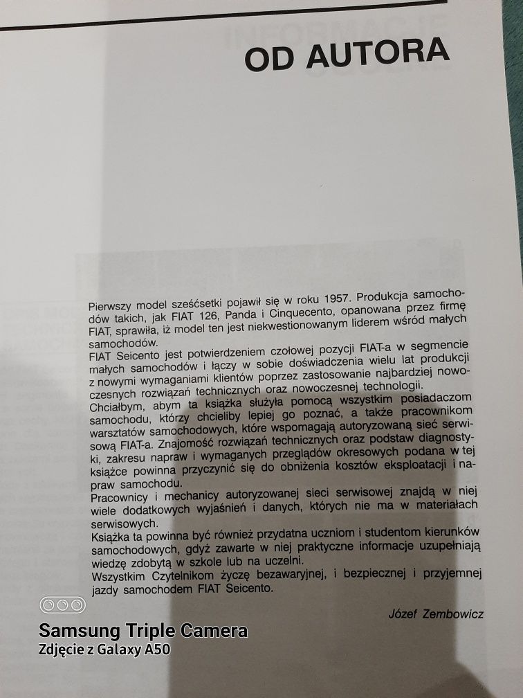 Książka Fiat Seicento budowa i naprawa